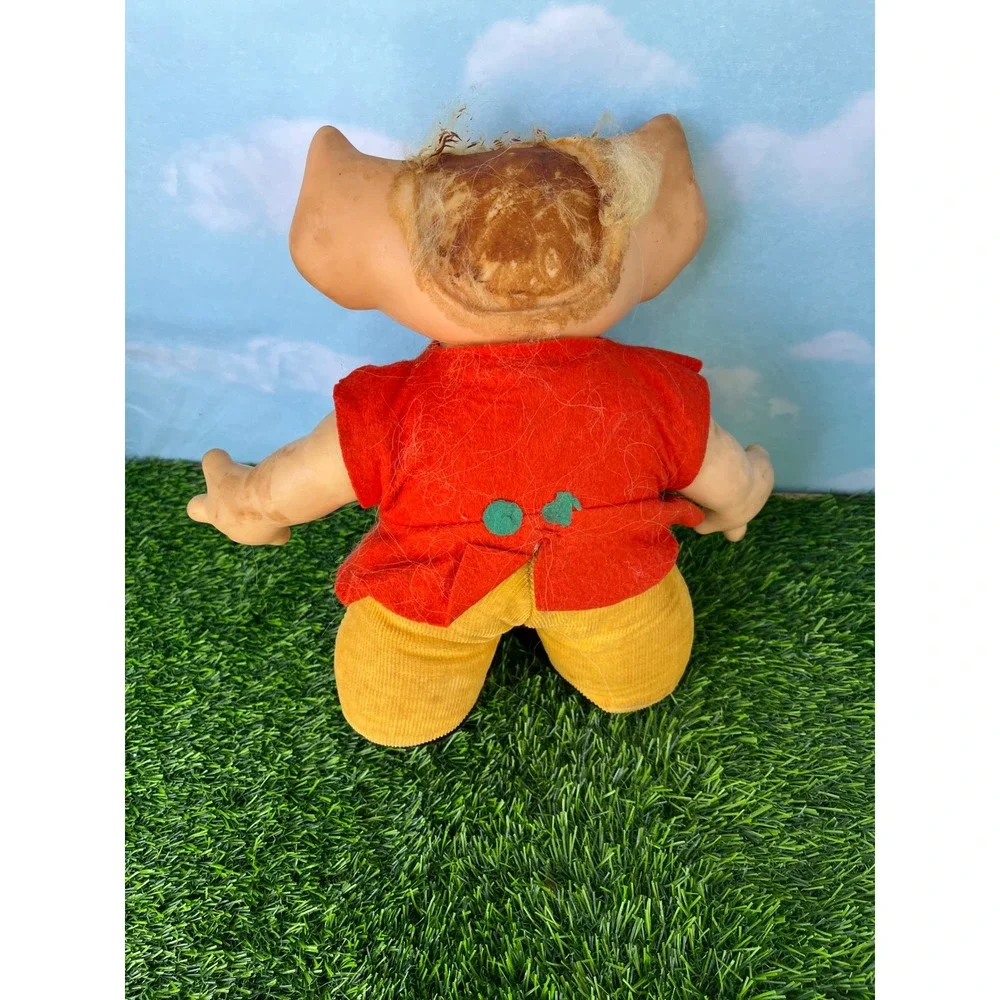 Vintage Scandia House Doll Large Ears Glass Eyes Red Vest Yellow Pants